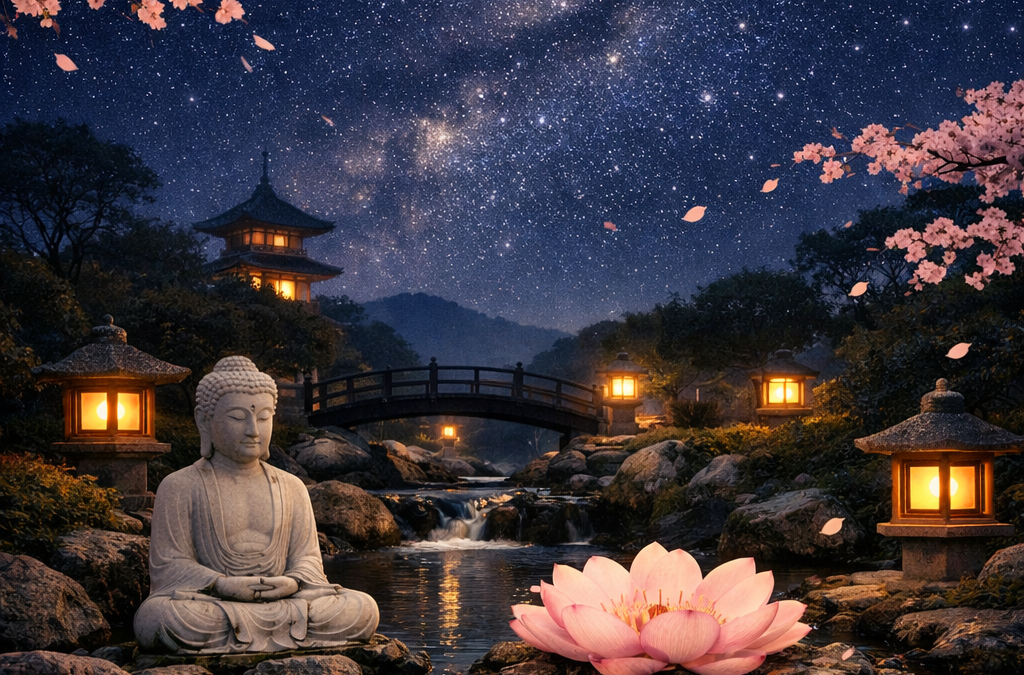 Méditation Guidée : Sommeil Profond & Détente | Nuit Magique Au Jardin Japonais